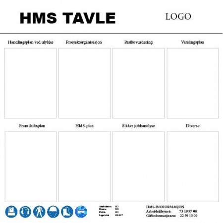 HMS tavle med rammer 