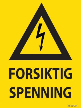 HMS Advarselskilt: HS 0343N - Forsiktig spenning